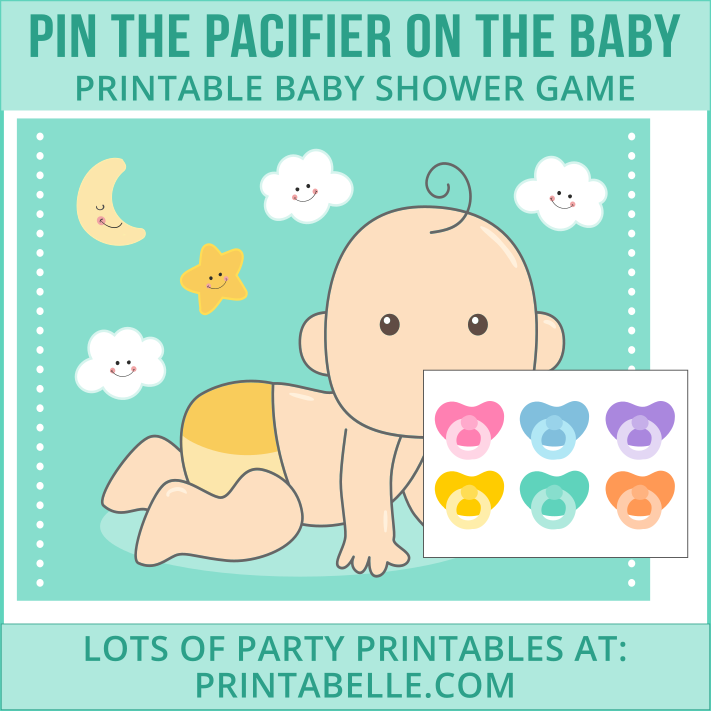 pin the pacifier on the baby