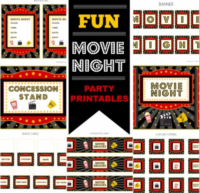 Movie Night Party Printables
