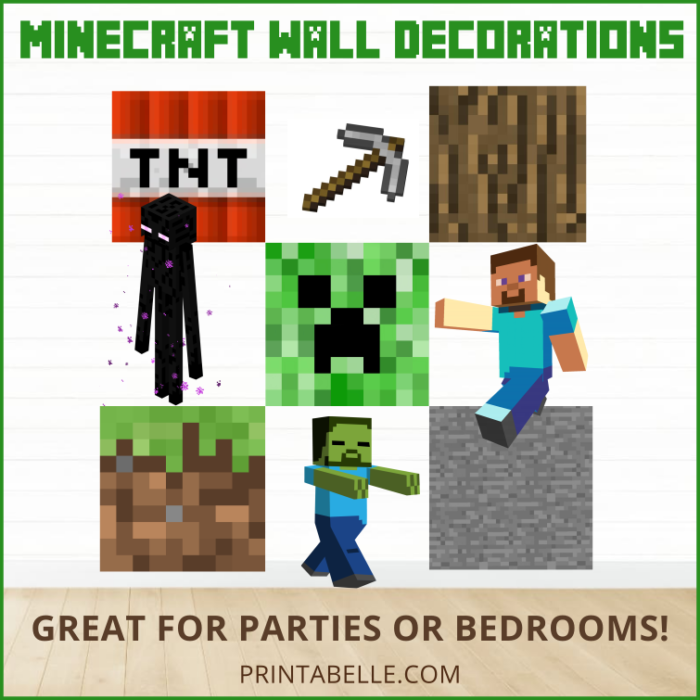 Minecraft Printable Party or Bedroom Wall Decor