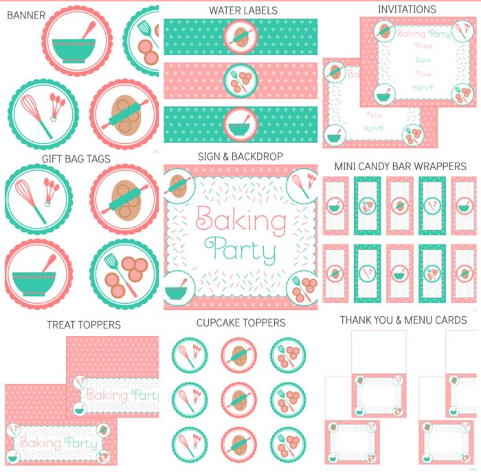 Baking Party Printable Set