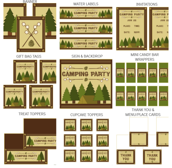 Camping Party Printables