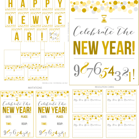 Gold New Year's Printable Set