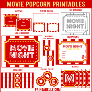 Movie Popcorn Printables