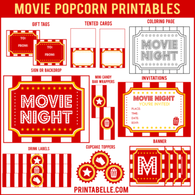 Movie Popcorn Printables