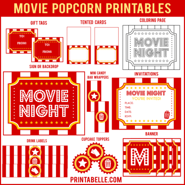 Movie Popcorn Printables