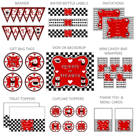 Queen of Hearts Party Printables | Printabelle