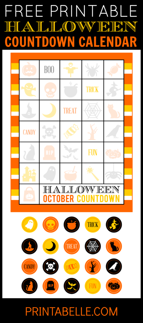 Free Printable Halloween Countdown Calendar | Halloween Countdown