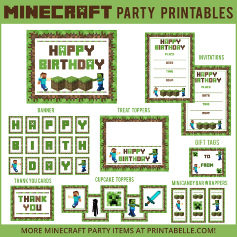 Minecraft Party Printables | Printabelle