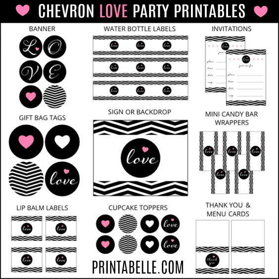 Chevron Love Printables
