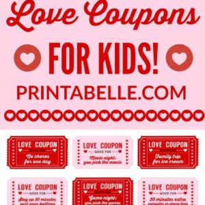 Free Printable Love Coupons For Kids On Valentine S Day