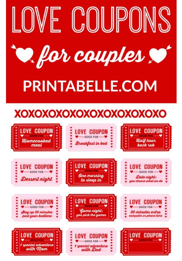 Valentine S Day Coupons Printable Printabelle