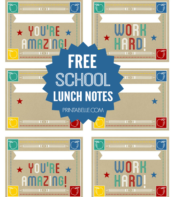 Free Printable Lunch Notes for Back to School