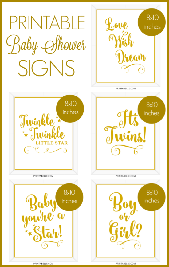 Baby Shower Printable Signs