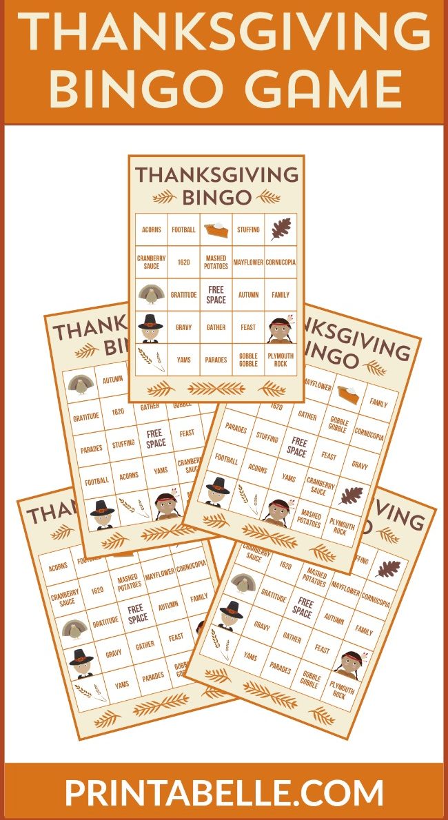 Thanksgiving Printable Bingo Game