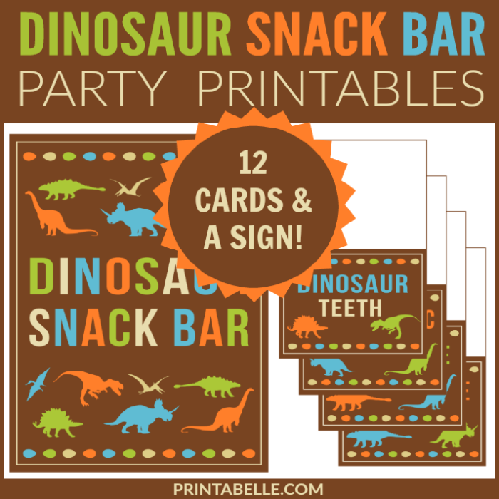 Printable Dinosaur Party Food Labels