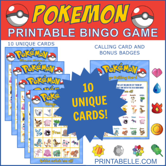 Pokemon Bingo Printable Game