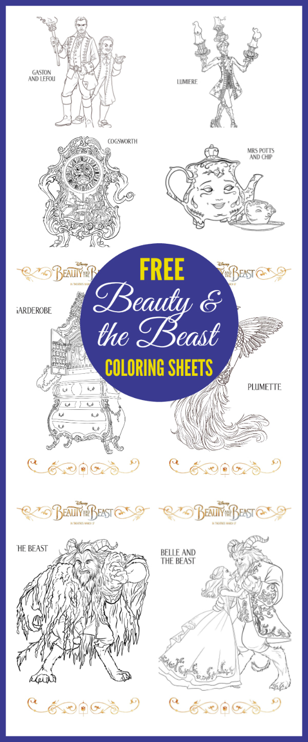 Free Beauty and the Beast Coloring Pages