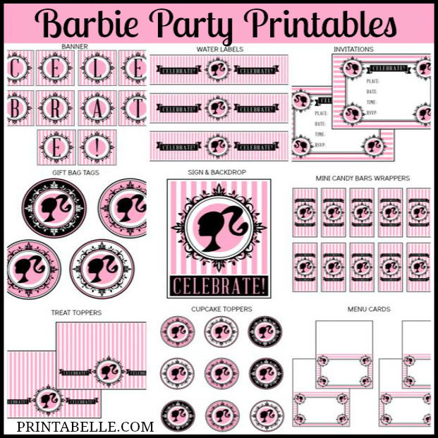Retro Barbie Party Printables