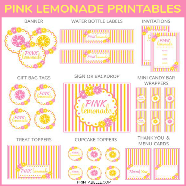 Pink Lemonade Party Printables