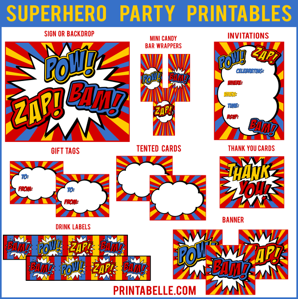 Superhero Party Printables