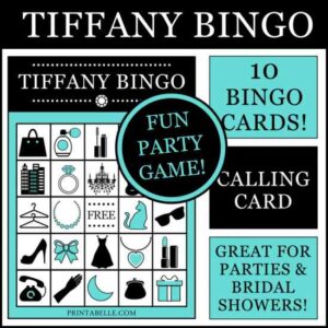 Breakfast at Tiffany's Bingo Printable Game (EMAILED PDF FILES)