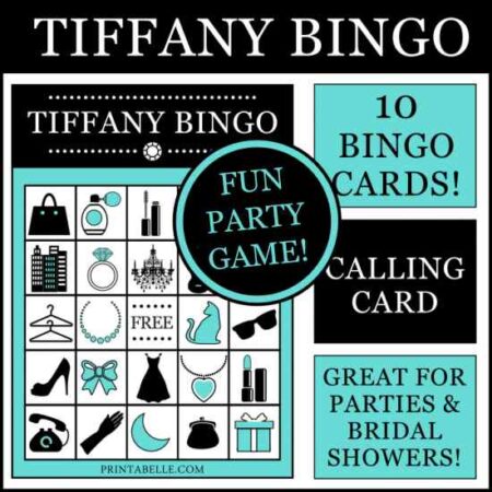 Breakfast at Tiffany's Bingo Printable Game (EMAILED PDF FILES)