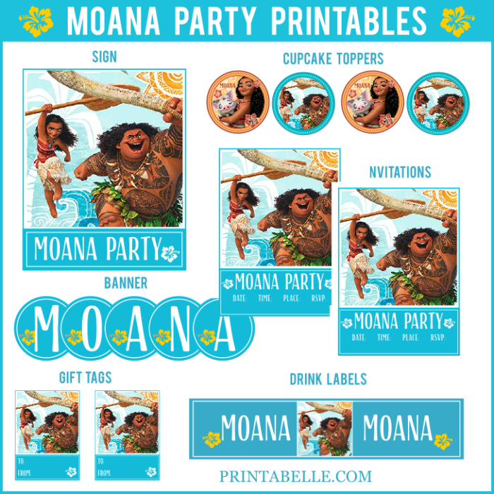 Moana & Maui Party Printable Items