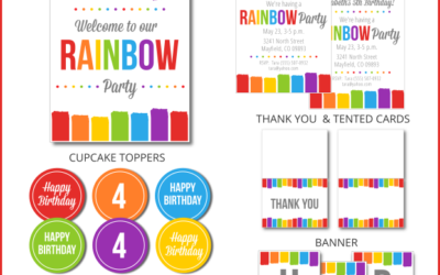 Rainbow Party Printable Set