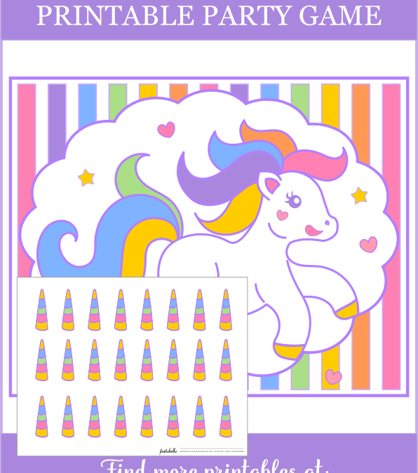 Pin the Horn on the Unicorn Party Game