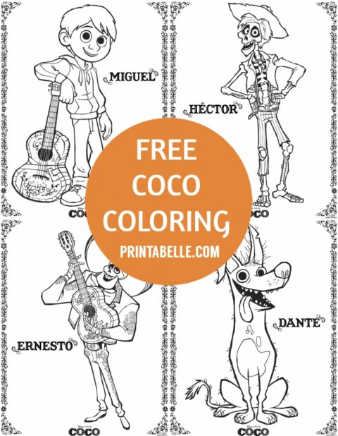 FREE Coco Coloring Pages | Printabelle