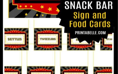 Movie Food Cards and FREE Sign