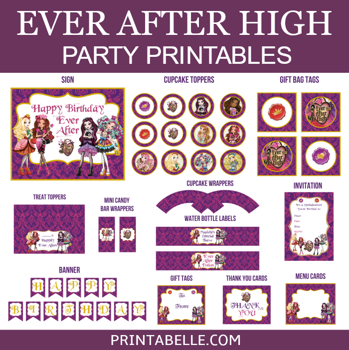 Ever After High Party Printables Printabelle