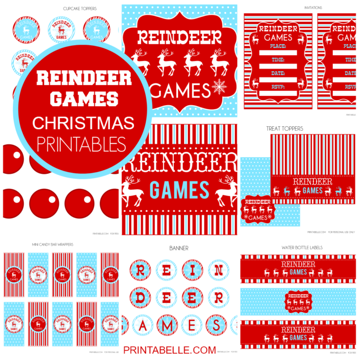 Christmas Reindeer Party Printable Set