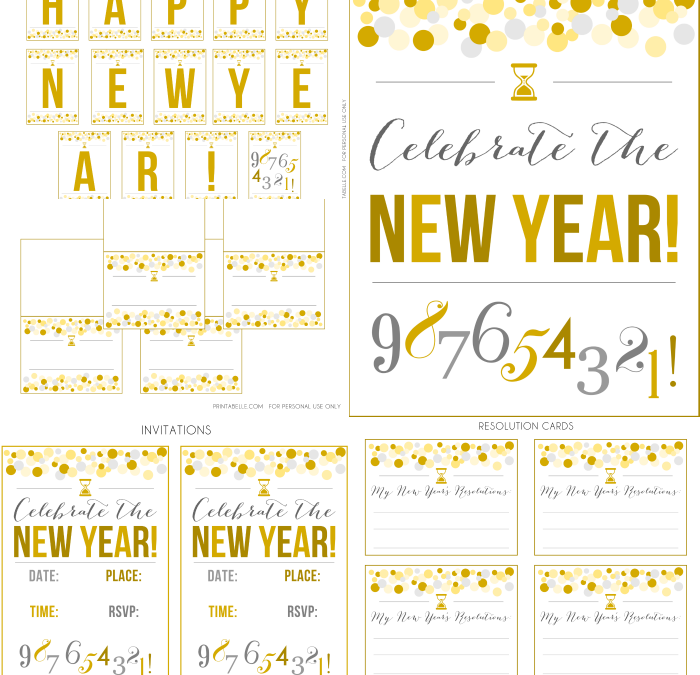 Gold New Year’s Party Printables