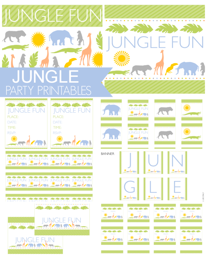 Jungle Animal Party Printable Set