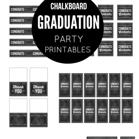 Chalkboard Graduation Party Printable Set