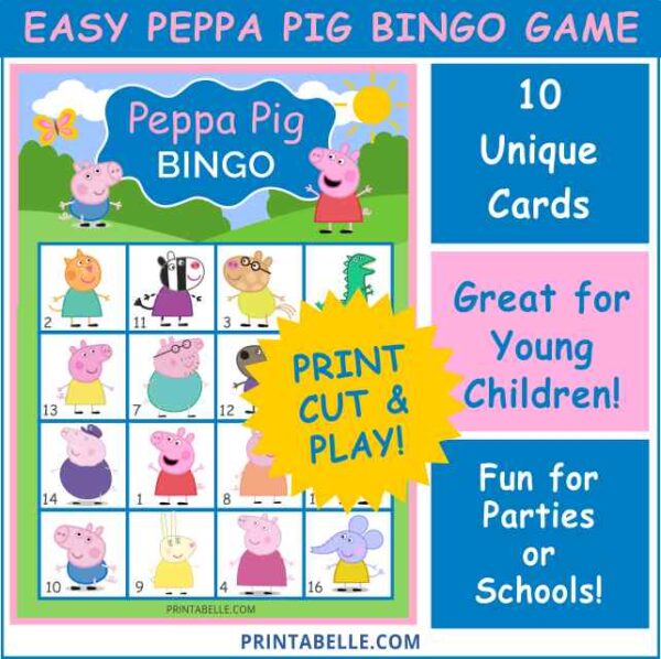 Peppa Pig Bingo Game Printable