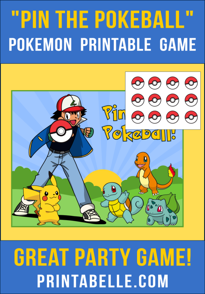 Pokemon  Printable Game "Pin the Pokeball"