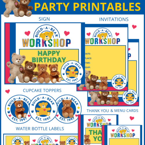 Build a Bear Party Printable Items
