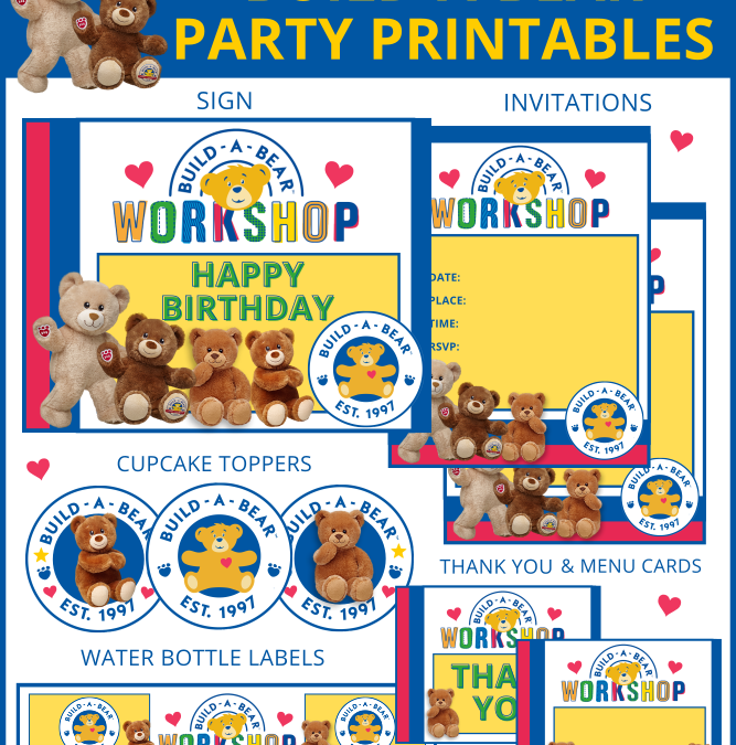 Build a Bear Printable Invitations and Party Items