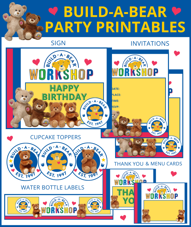 Build a Bear Printable Invitations and Party Items