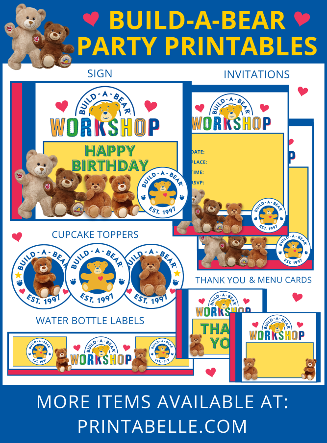 Build a Bear Printable Invitations and Party Items