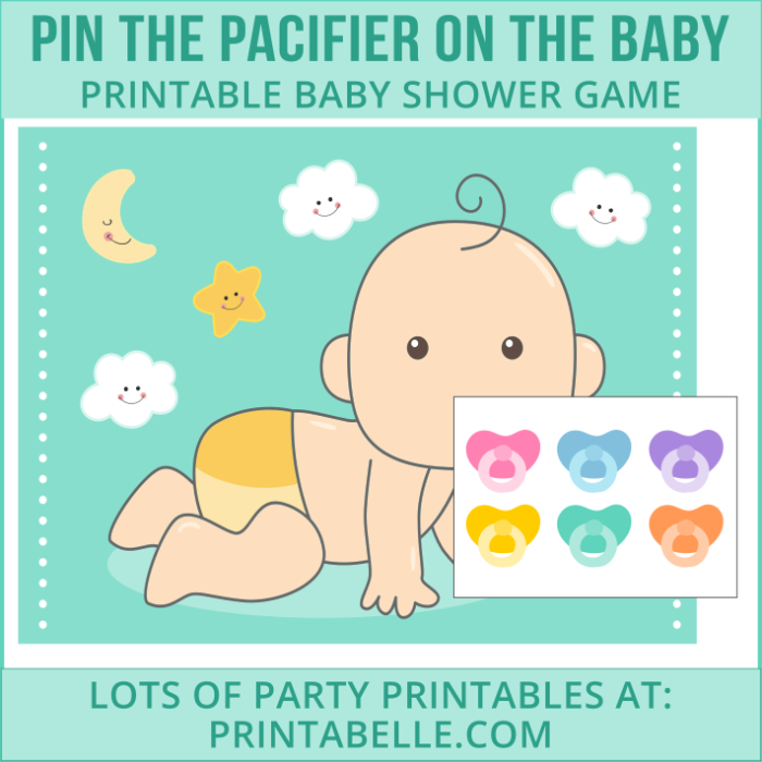 Pin the Pacifier on the Baby  Printable Game