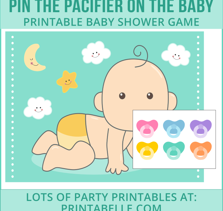 Pin the Pacifier Baby Shower Printable Game