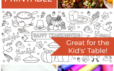 Thanksgiving Kids Table Printable Coloring Topper