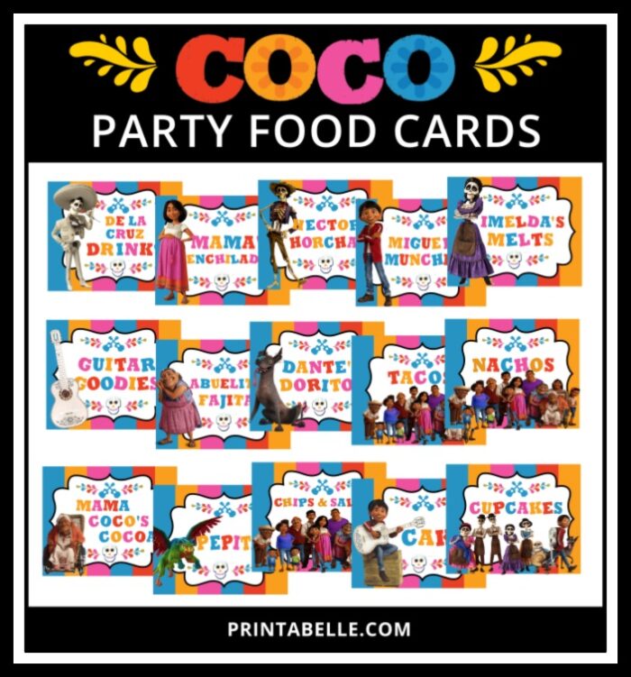 COCO Party Printable Food Cards