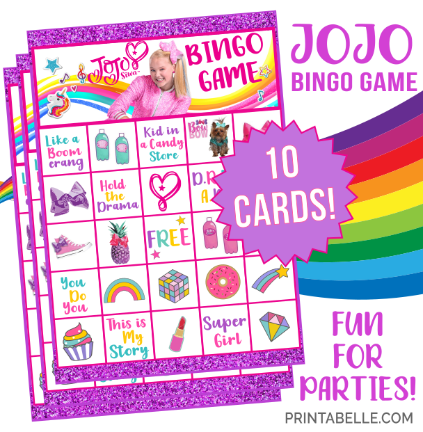 JoJo Siwa Bingo Printable Party Game