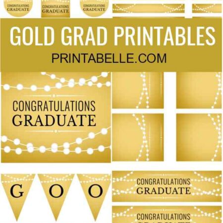 Gorgeous Gold Graduation Party Printables
