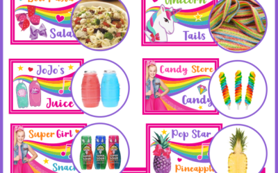 JoJo Siwa Birthday Party Printable Food Cards & Snack Bar