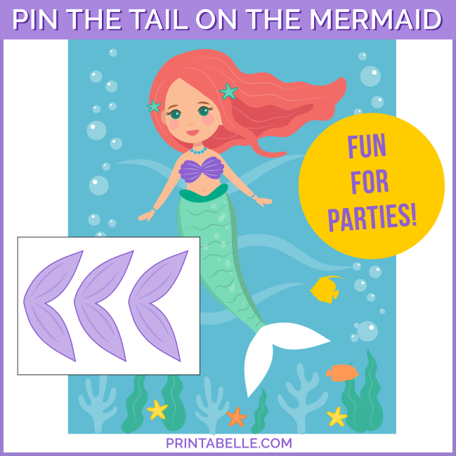 Pin The Tail On The Mermaid Party Game Printabelle